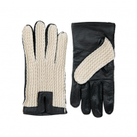 Lancaster - Crochet Back Leather Driving Gloves in Black
