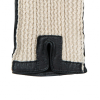 Lancaster - Crochet Back Leather Driving Gloves in Black
