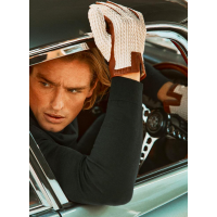 Crochet Back Leather Driving Glove