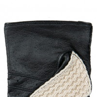 Lancaster - Crochet Back Leather Driving Gloves in Black