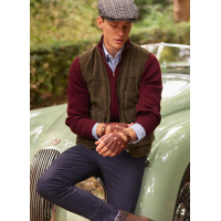 Snetterton - Men's Cut Off Finger Leather Driving Gloves in English Tan