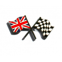 Enamel Crossed Flags Stick On Badge