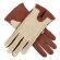 Kelly - Women's Crochet Back Driving Gloves in Cognac